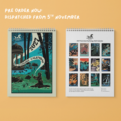 Pre Order: Illustrated A4 Greek Mythology Calendar 2027